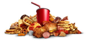 unhealthy process foods which are difficult to digest